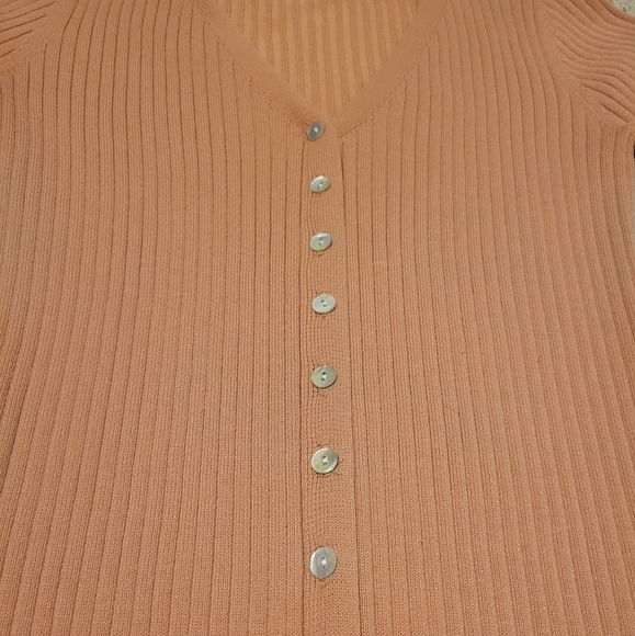 Heartloom Alma Cardigan Dress Ribbed Knit Duster Sweater Long Orange Medium - Picture 9 of 13